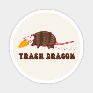 Opossum Trash Dragon Breathing Fire Magnet